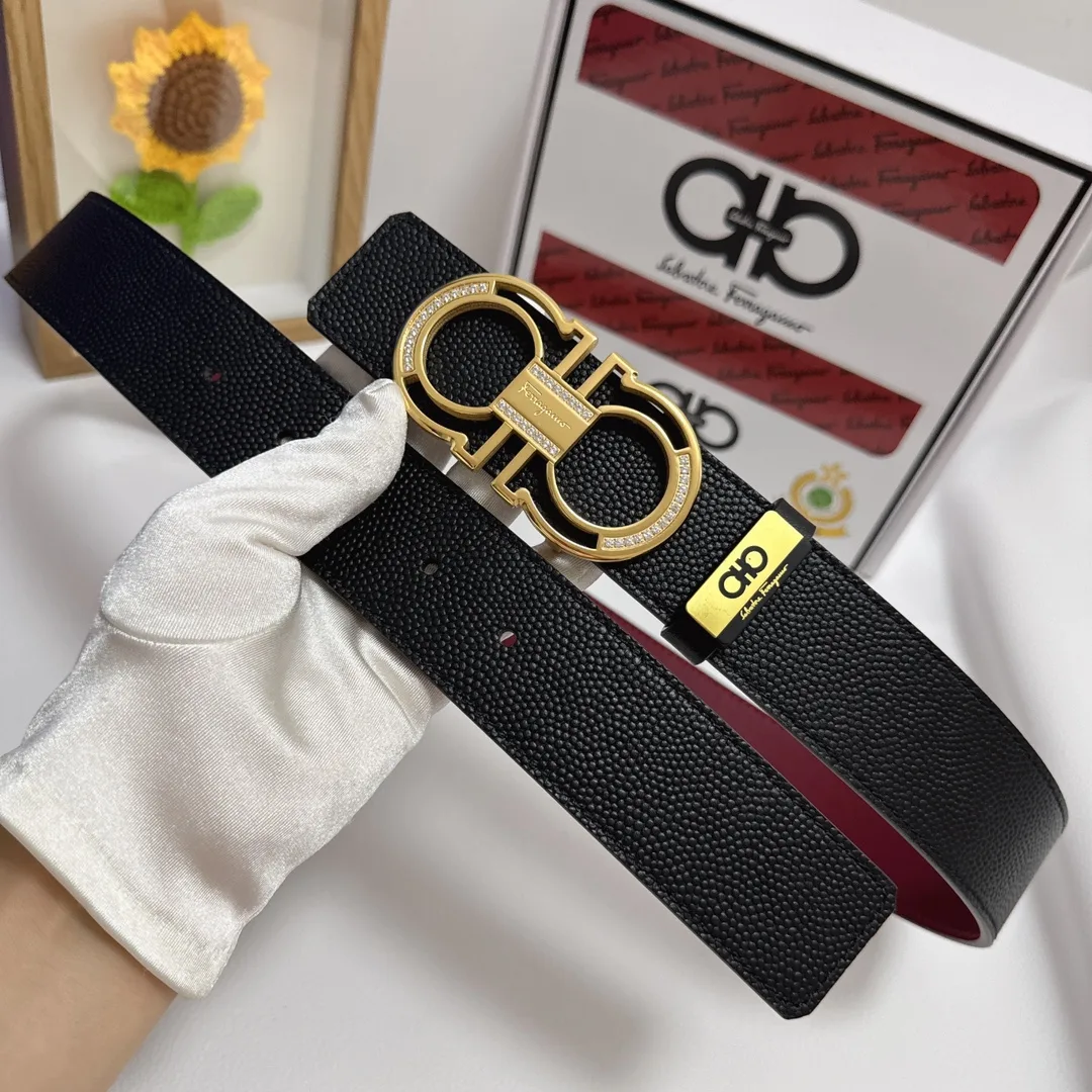 Ferragamo Cowhide Belt in Black · view 2