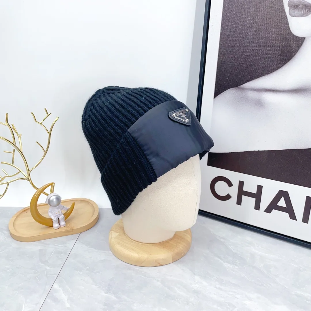 Prada Ribbed Beanie in Black · view 5