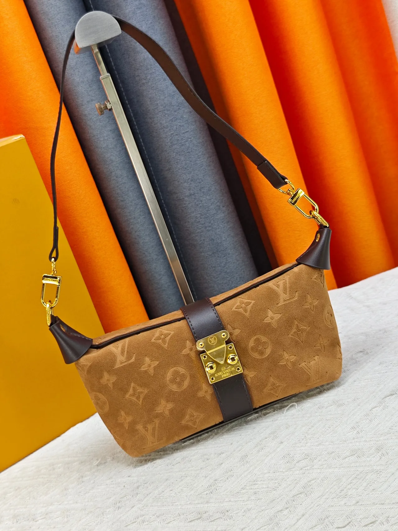 Louis Vuitton Suede Canvas Hobo Bag in Brown · view 1