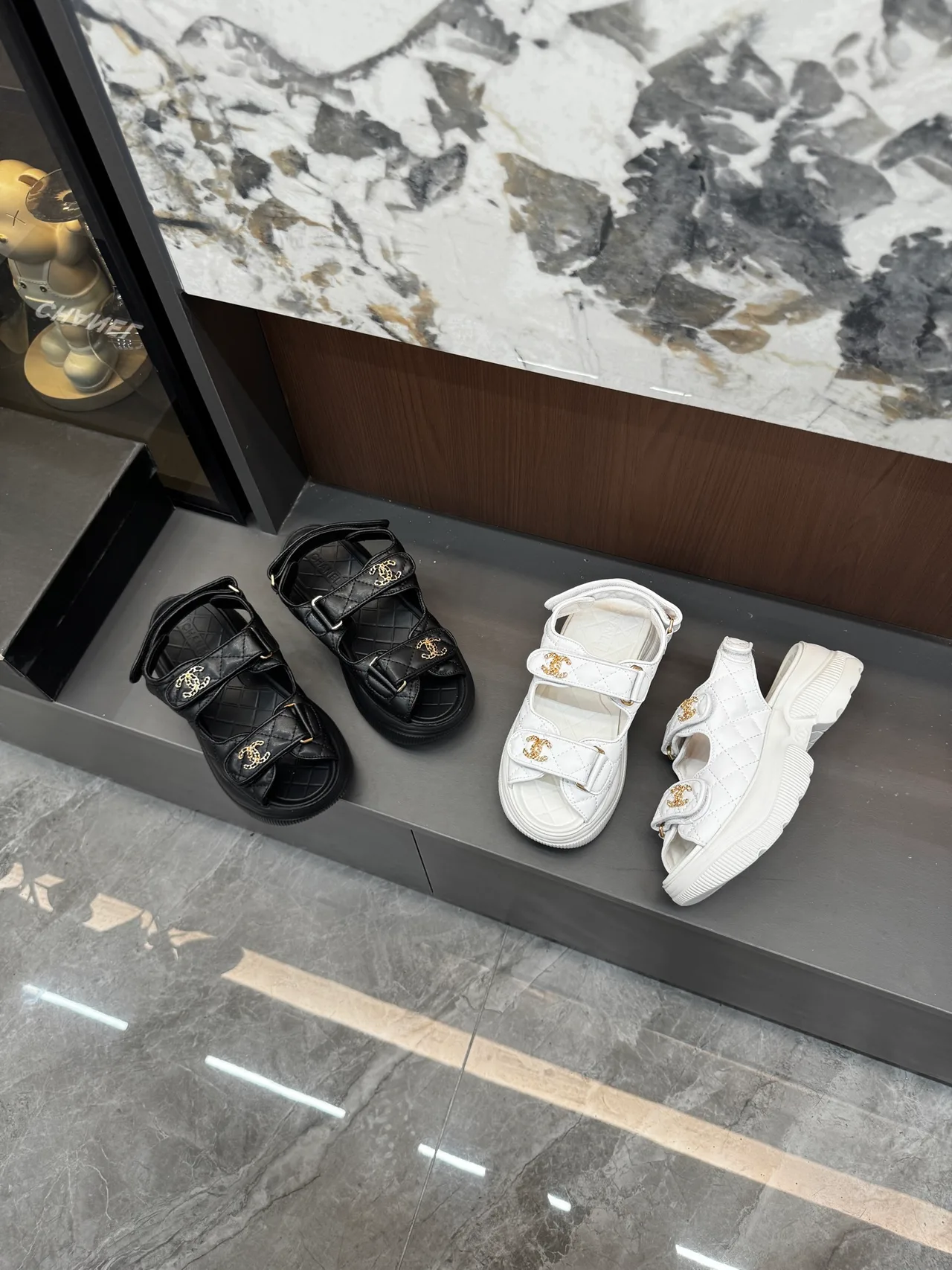 Chanel Sandals in Black / White · view 4