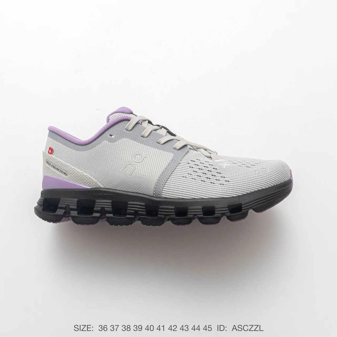 On Cloud X4 Mesh Lace-Up Running Shoes in Grey · view 1
