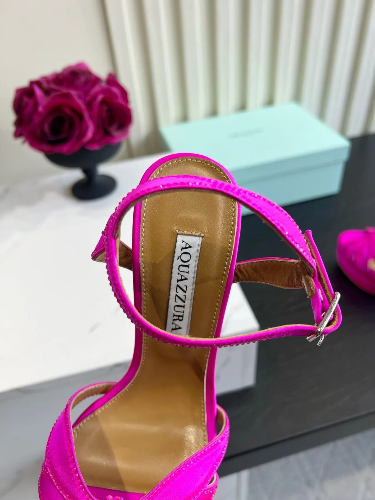 Aquazzura Silk Bow Platform Sandals in Pink · view 8