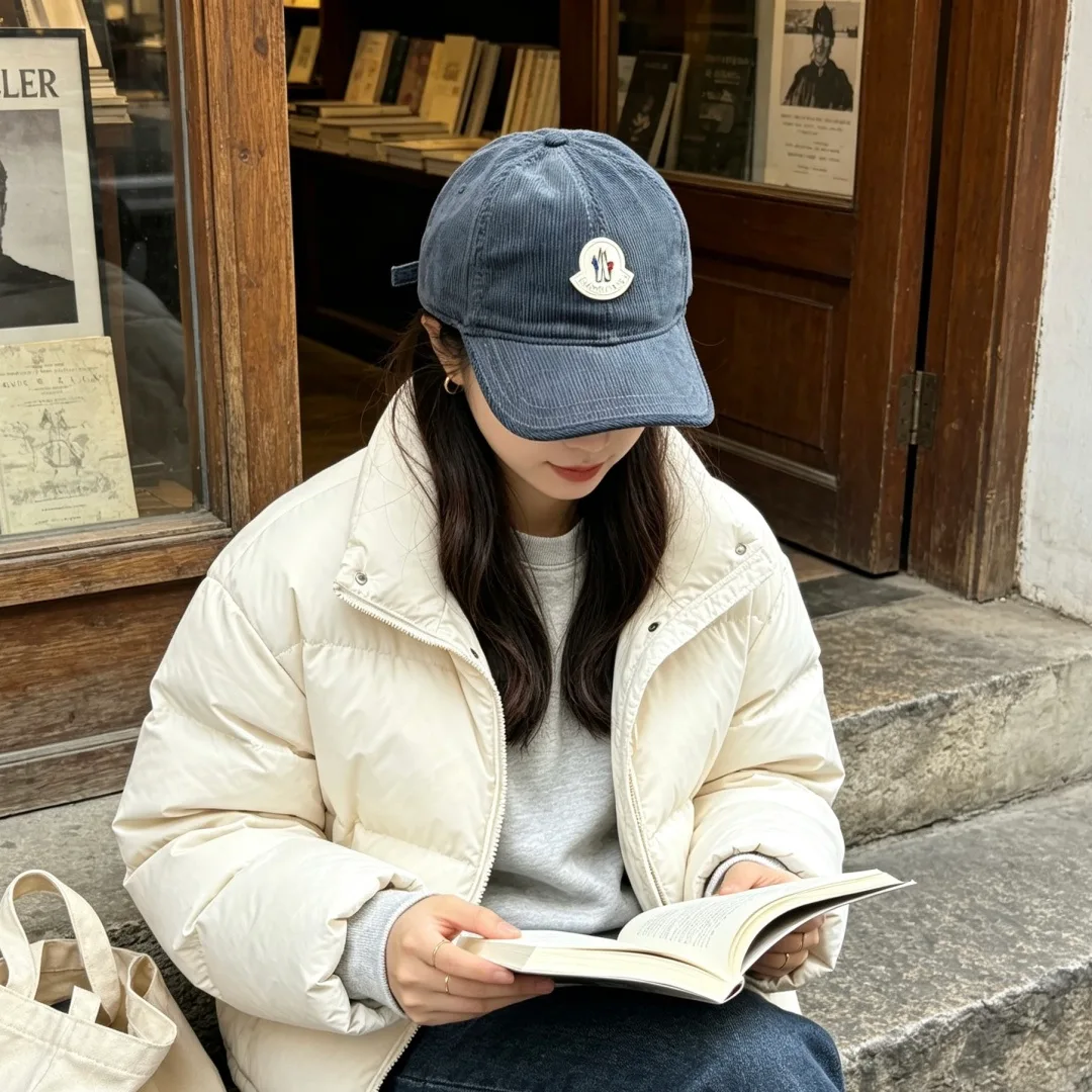 Moncler Corduroy Baseball Cap in Blue · view 2