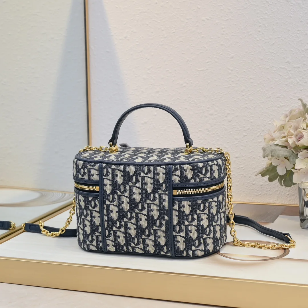 Dior Monogram Zip Vanity Case in Blue · view 3