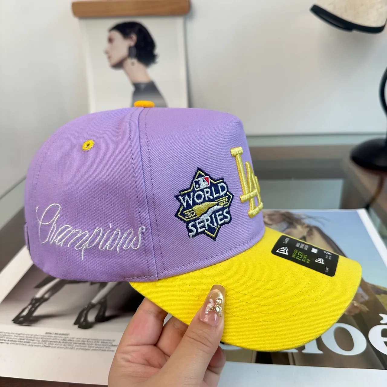 New Era Embroidered Baseball Cap in Purple · view 6