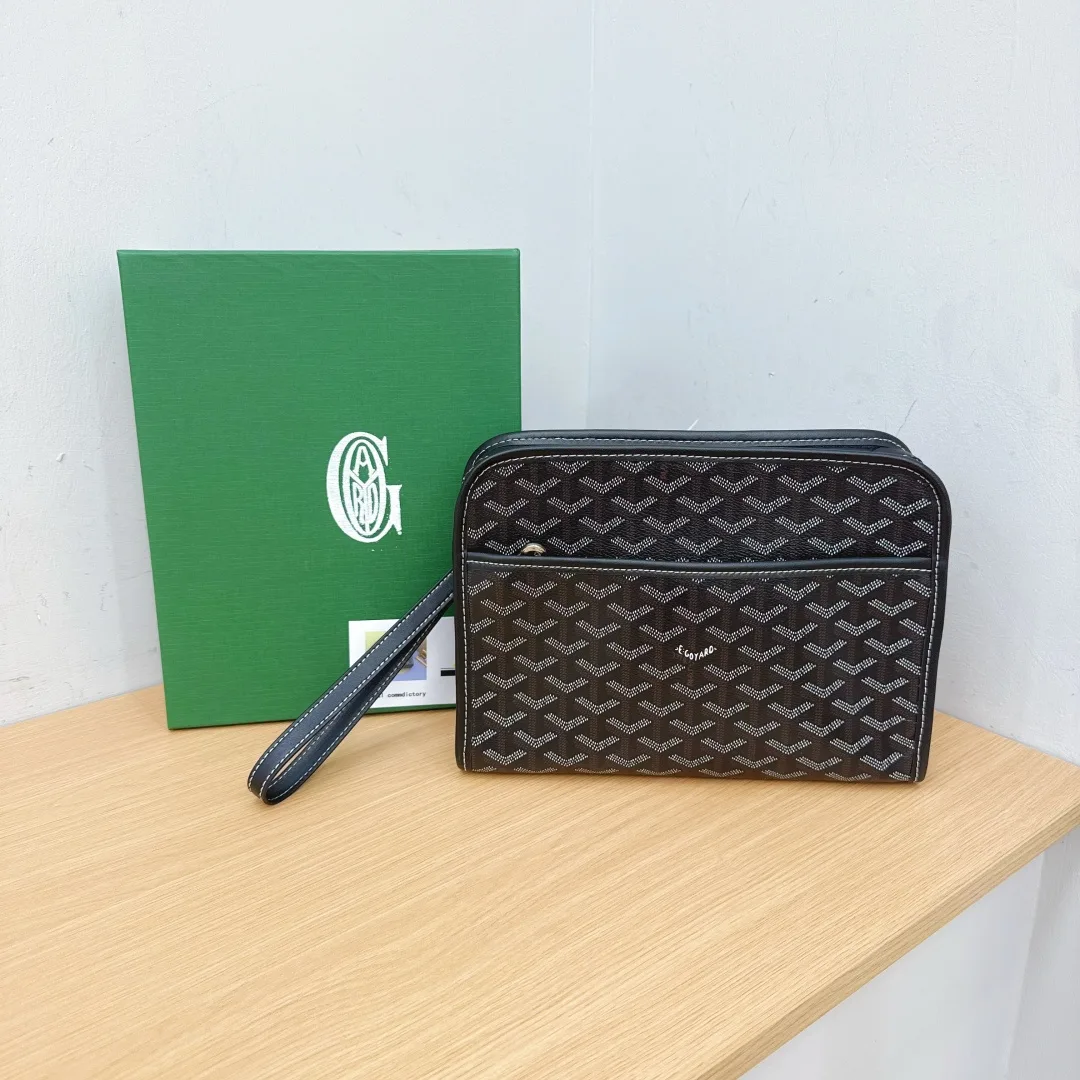 Goyard Zip Wristlet Pouch in Black & Brown & Green & Grey & Blue · view 1