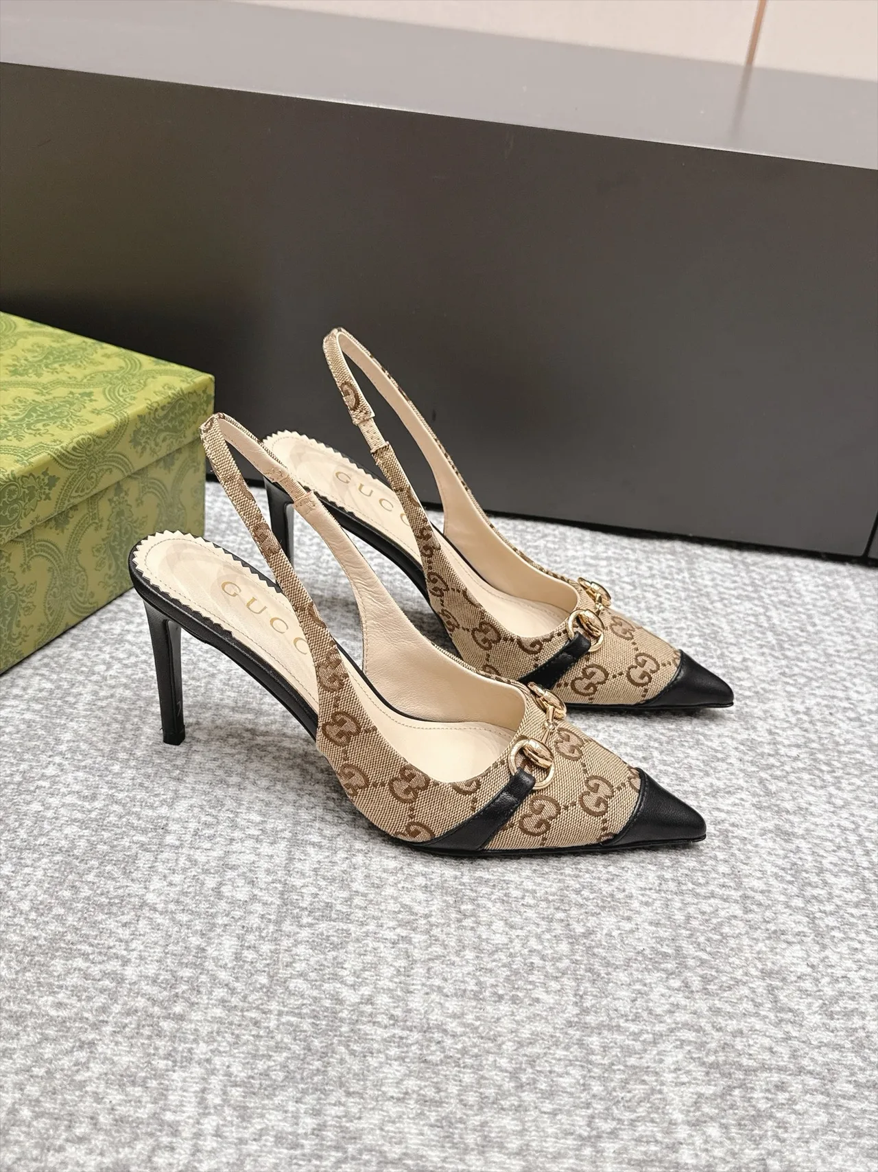 Gucci Slingback Heels in Beige · view 3