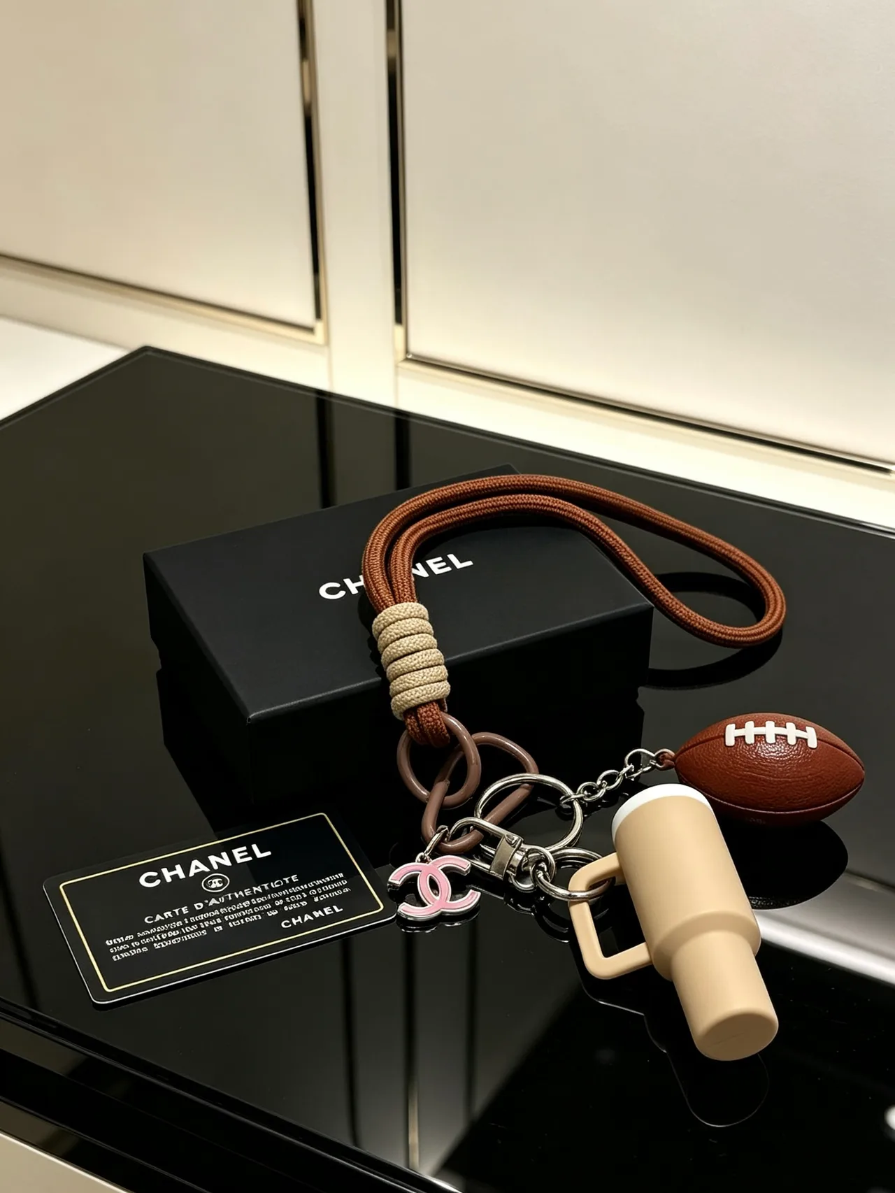 Chanel Woven Matte Accessory Bag Charm in Brown · view 6