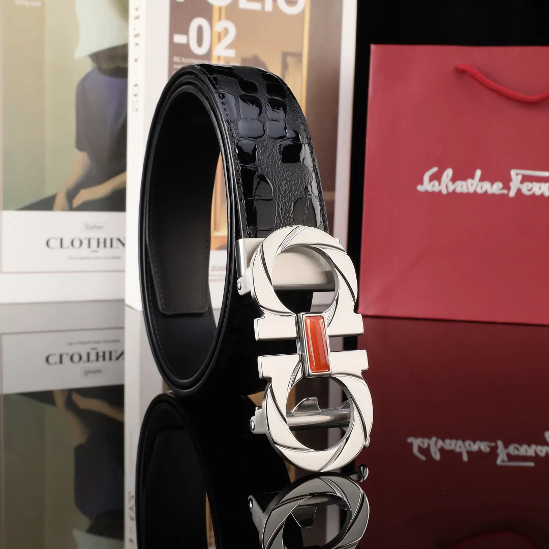 Ferragamo Belt in Black & Brown · view 4