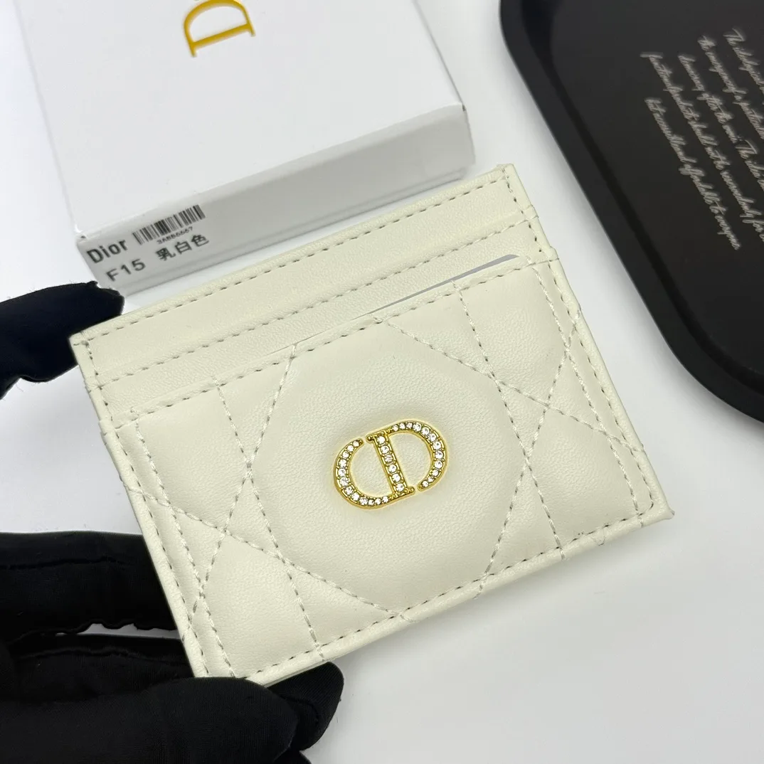 Dior Calfskin Quilted CD Cardholder in White · view 2