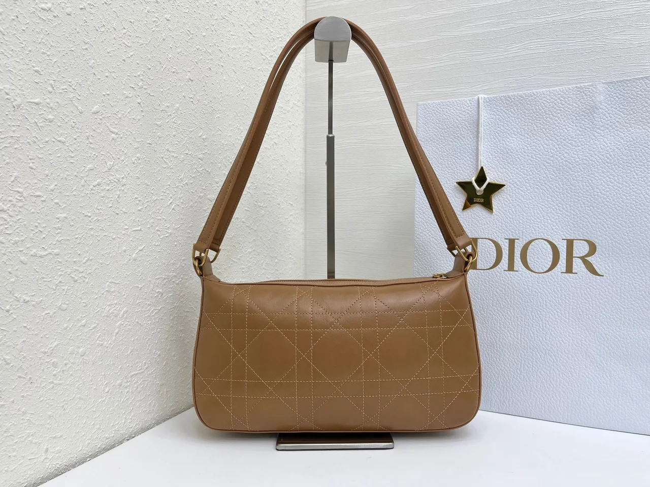 Dior Quilted Hobo Bag in Tan · view 2