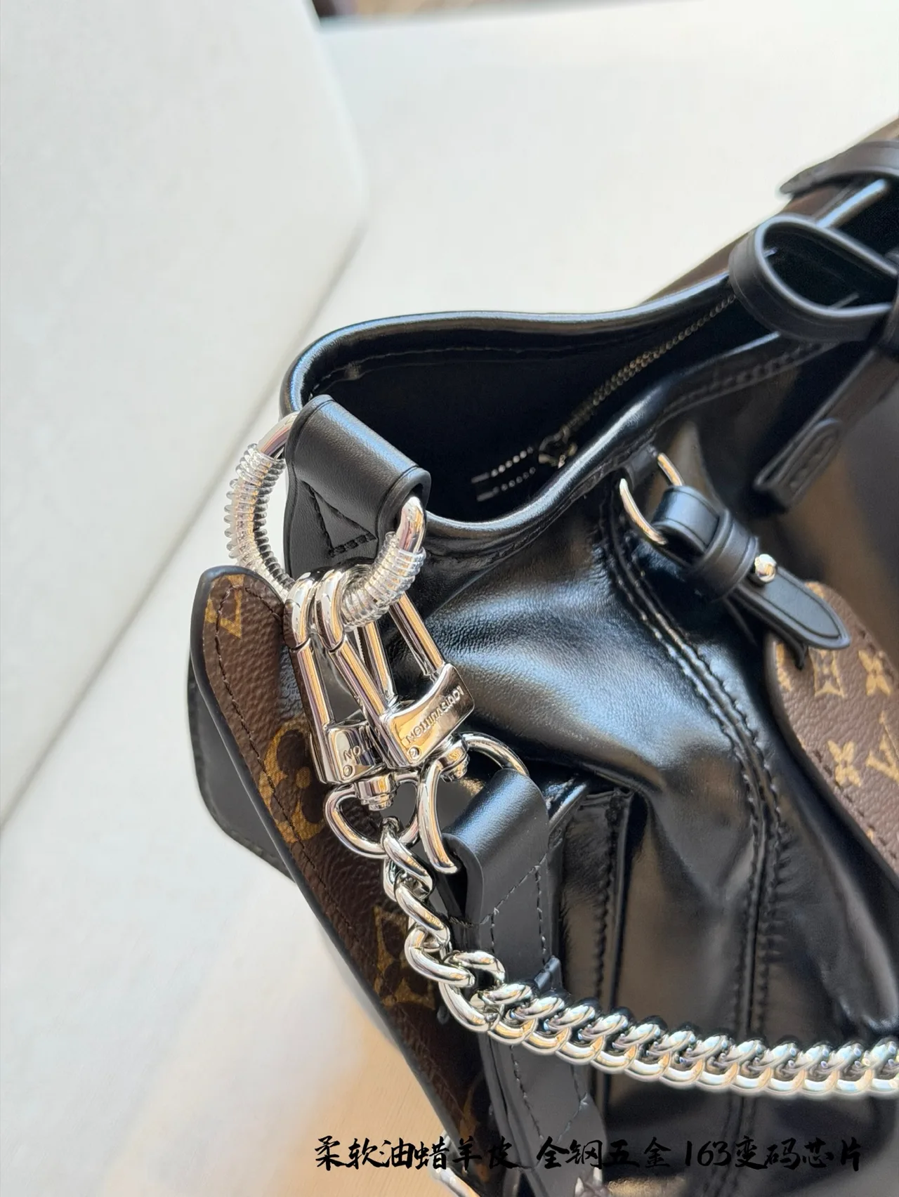 Louis Vuitton Sheepskin Shoulder Bag in Black · view 7
