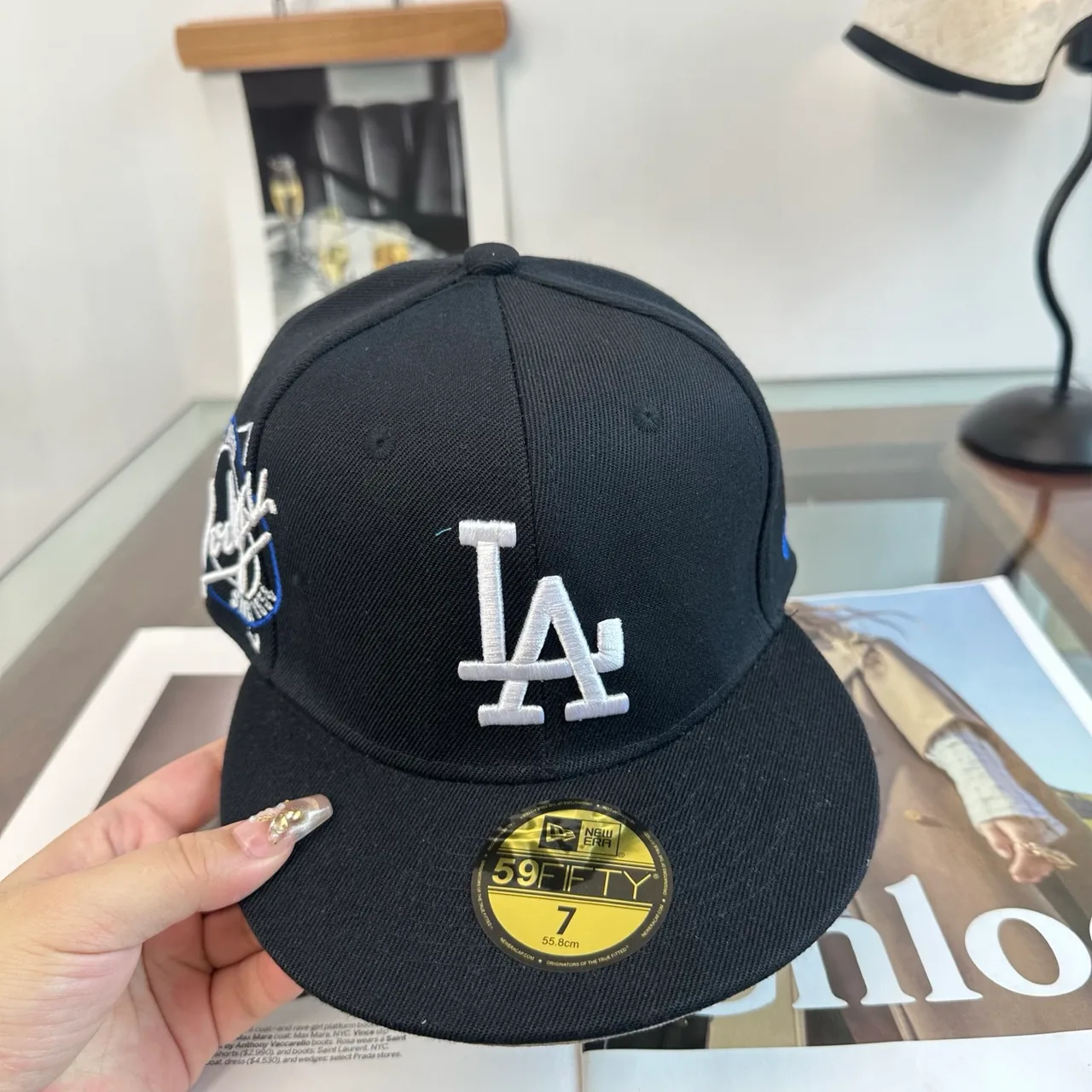 New Era Baseball Cap in Black & Red & Blue & Yellow & Cream · view 5