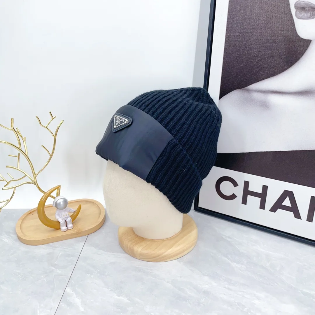 Prada Ribbed Beanie in Black · view 6