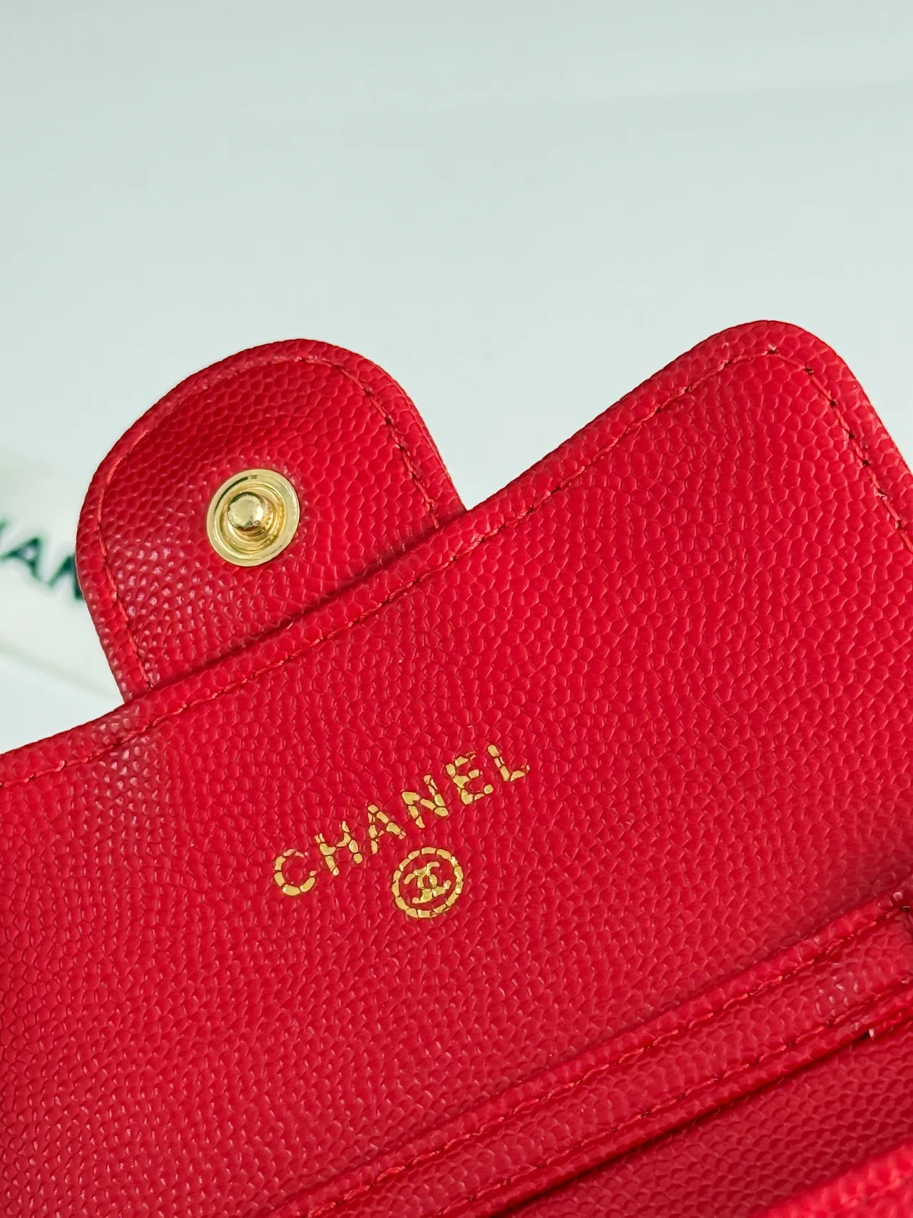 Chanel Quilted Wallet in Red · view 7