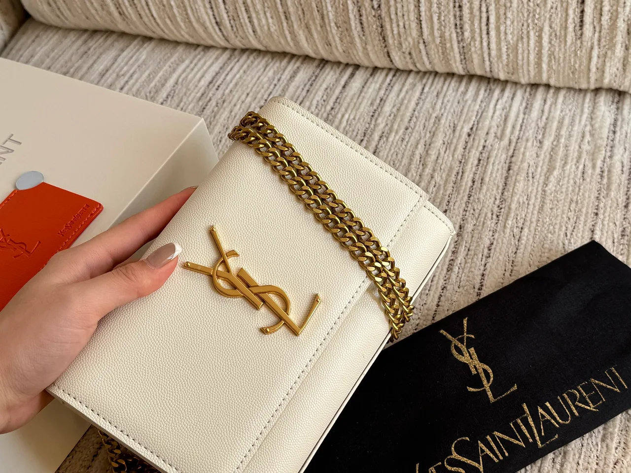 Saint Laurent Chain Wallet in Black & White · view 7