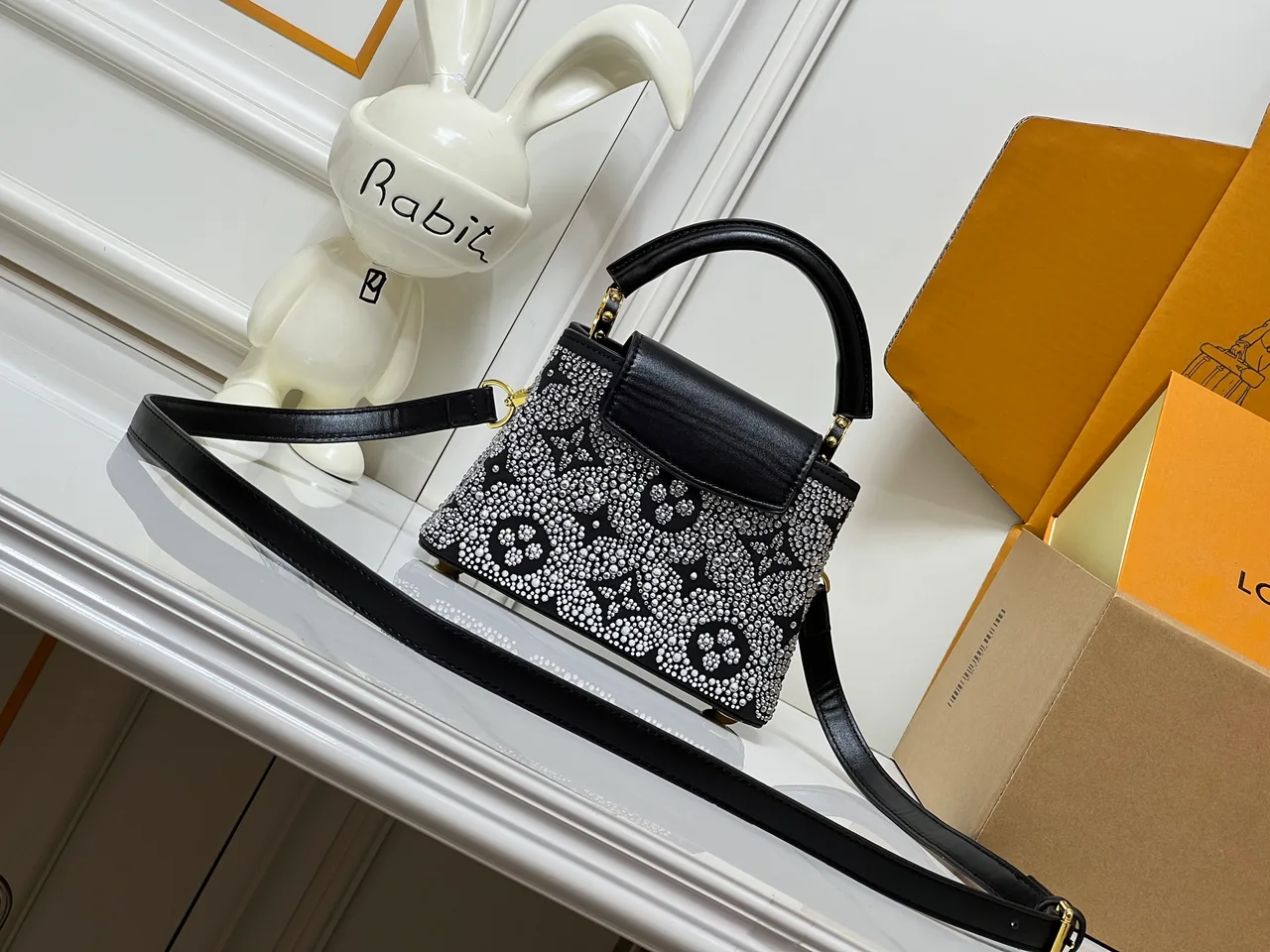 Louis Vuitton Cowhide Top-Handle Bag in Black · view 4