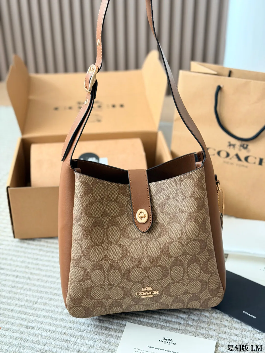 Coach Hadley shoulder bag in Beige & Brown & Black · view 2