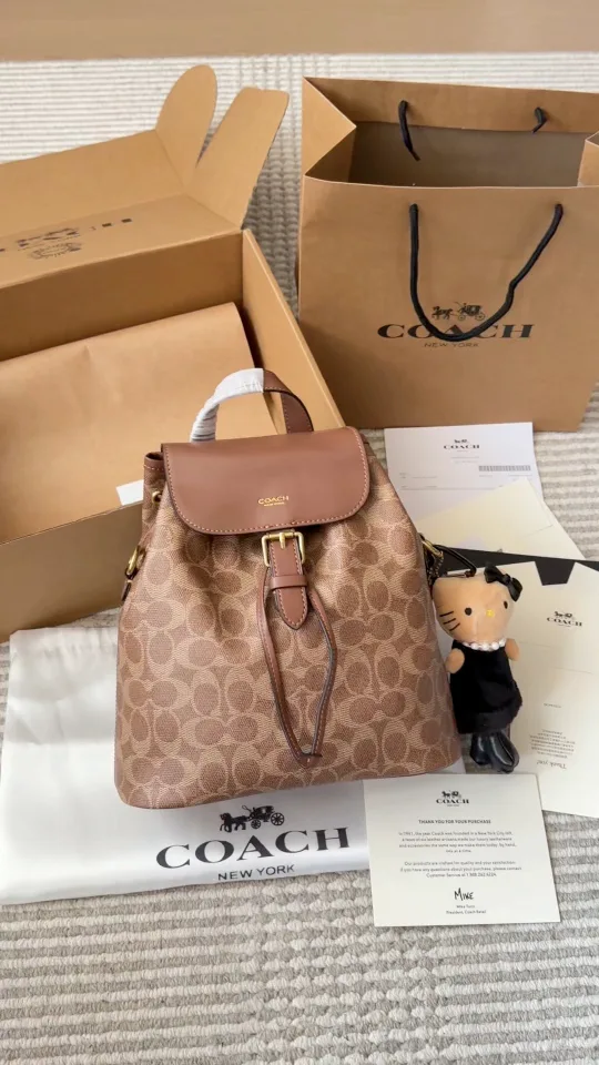 Coach Path Backpack in Grey & Brown · view 2