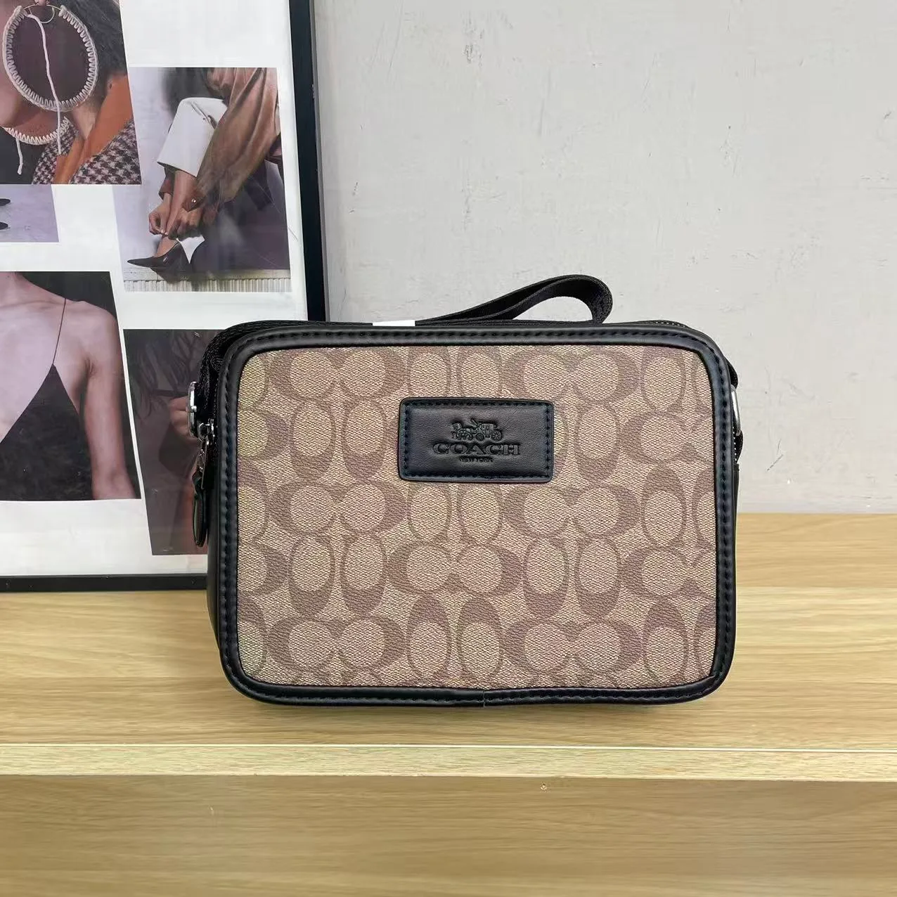 Coach 95032 Camera Bag in Beige & Grey & Black · view 1