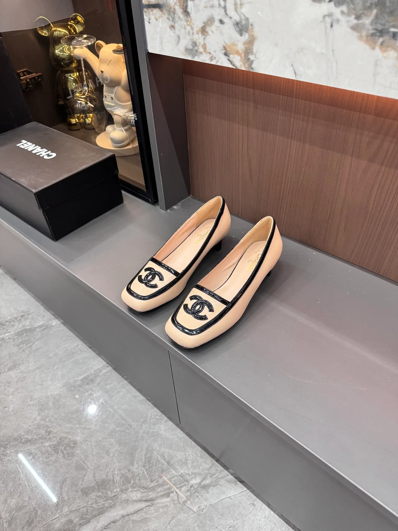 Chanel Cowhide Loafers in Beige · view 2
