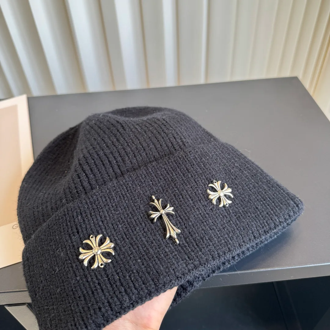 Chrome Hearts Motif Knit Beanie in Black · view 6
