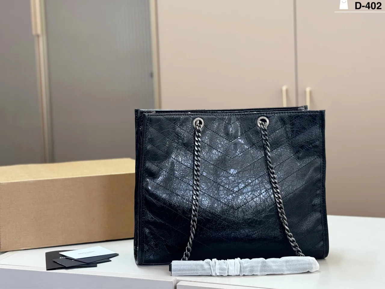 Saint Laurent Sheepskin Crossbody Bag in Black · view 2