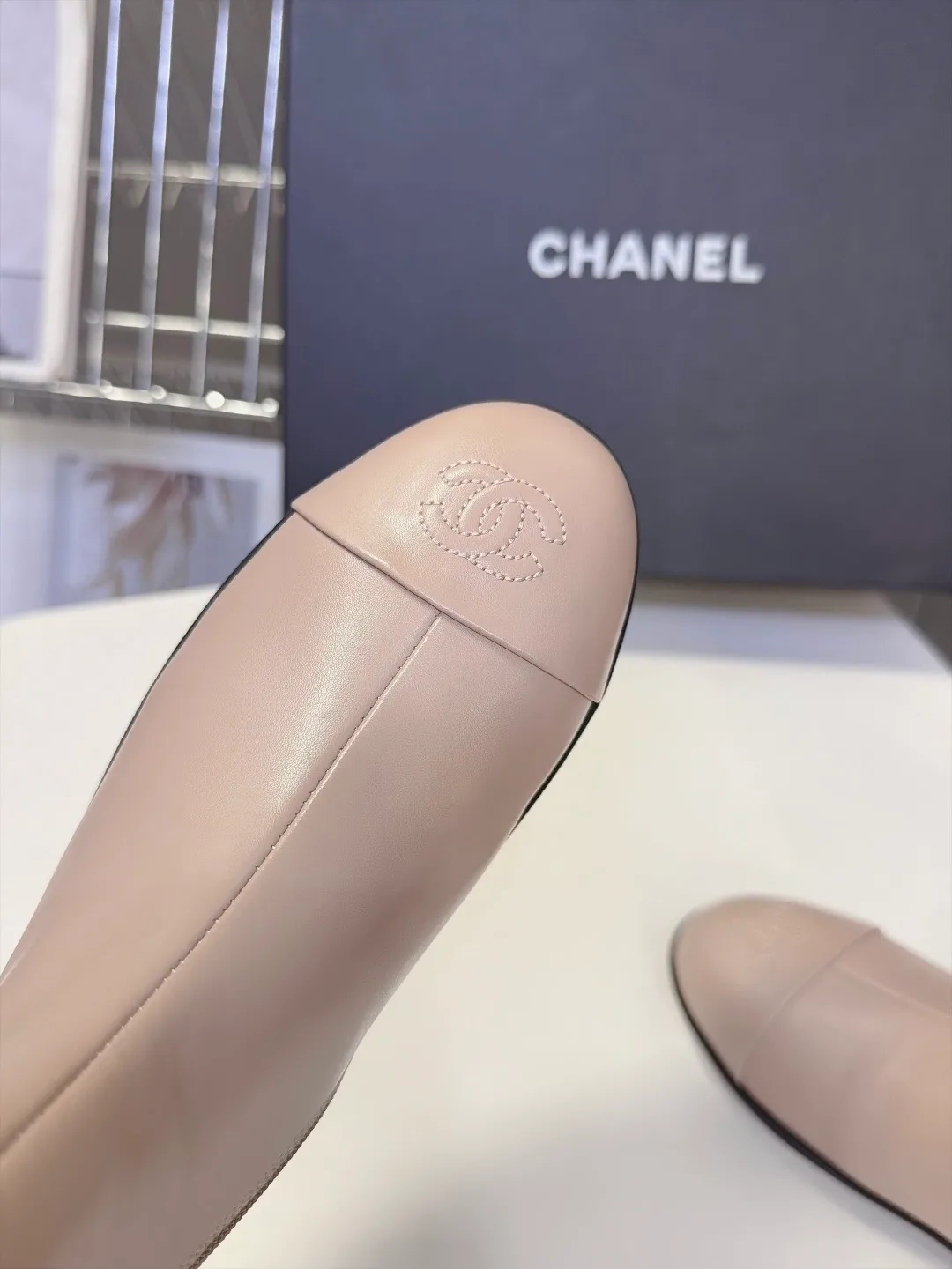 Chanel Calfskin Glossy Ankle Boots in Beige · view 7