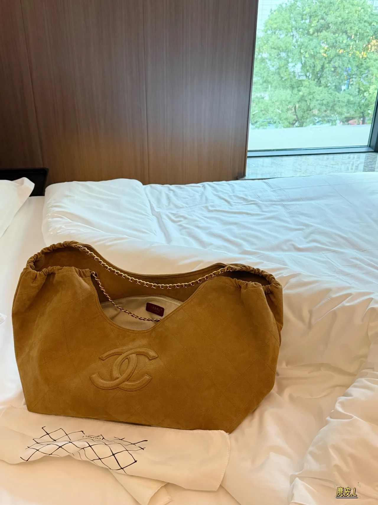 Chanel Quilted Hobo Bag in Tan · view 2