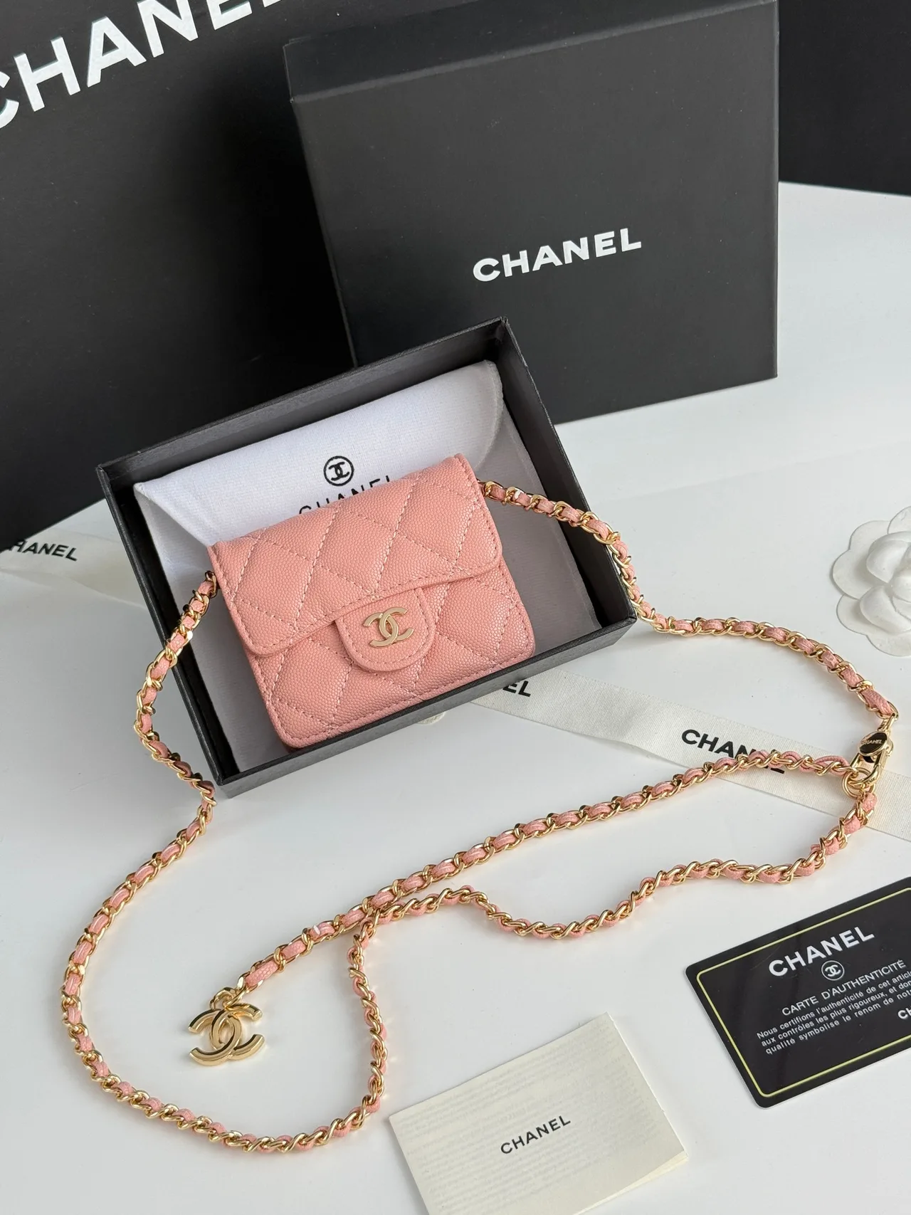Chanel Quilted Wallet in Pink · view 1
