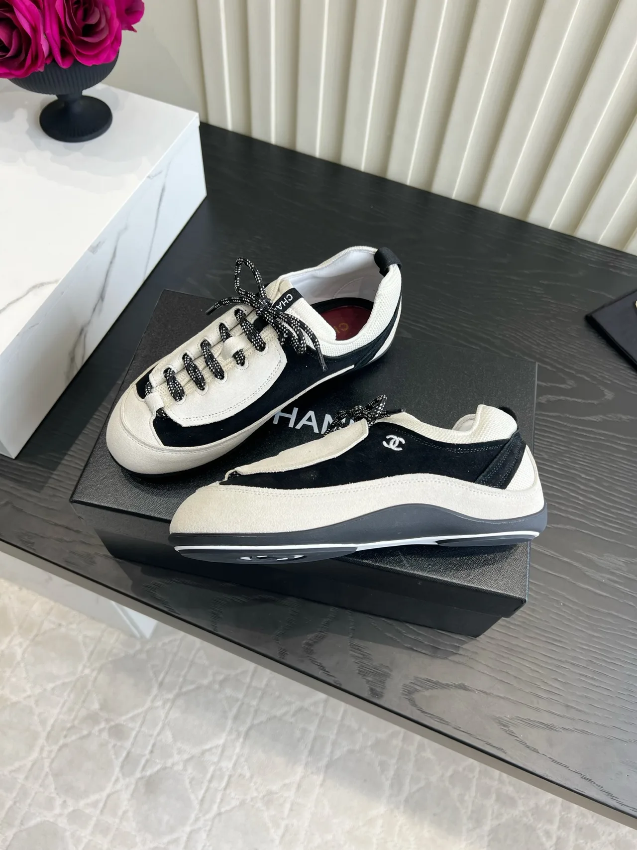 Chanel Cowhide Sneakers in White · view 4