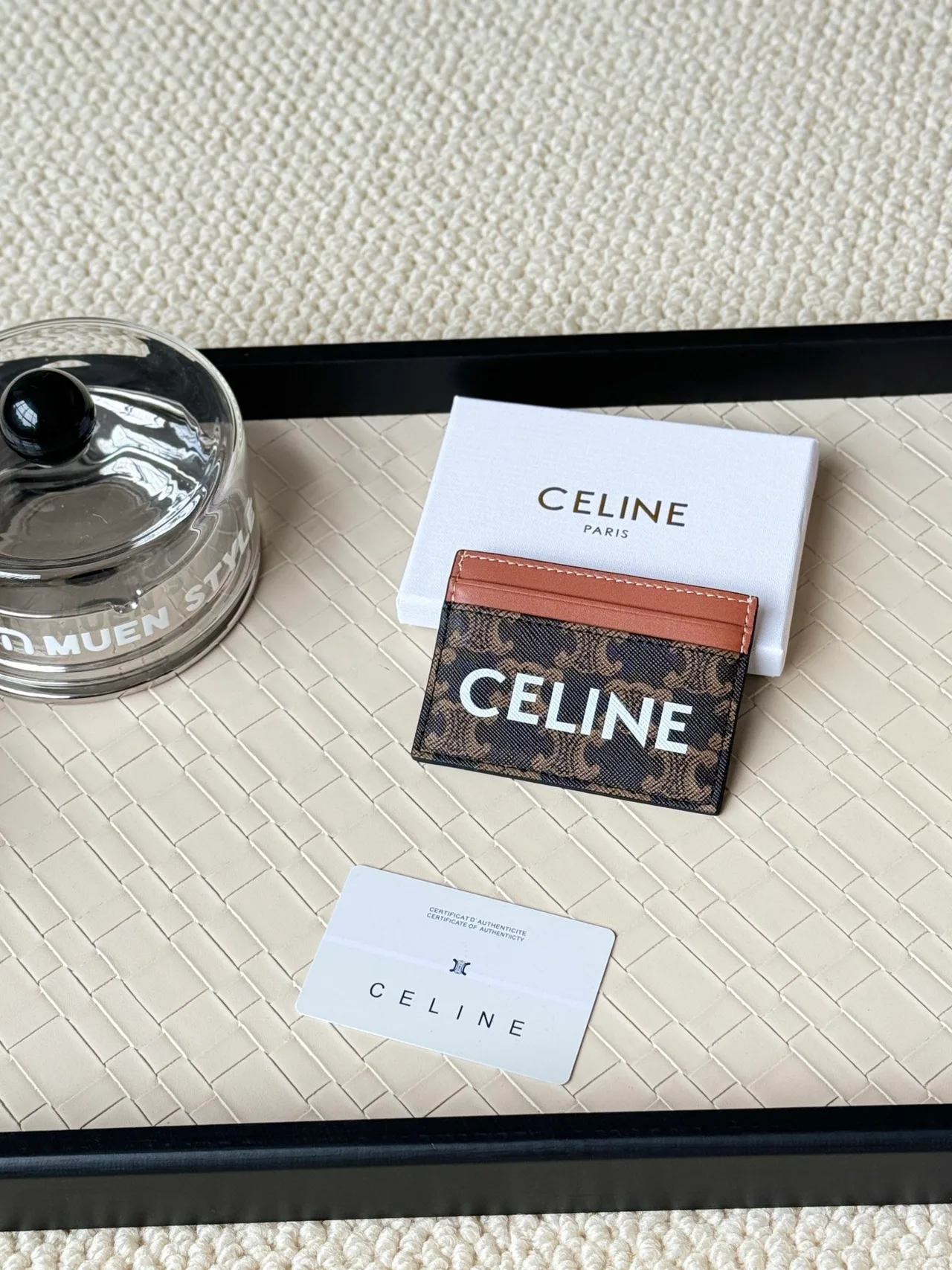 Celine Smooth Cardholder in Brown · view 1