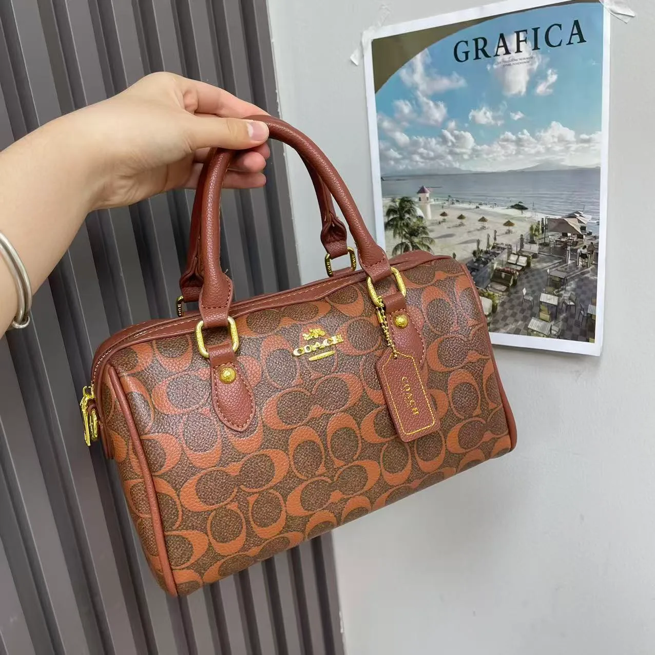 Coach 6603 Satchel in Black & Blue & Red & Brown & Pink & Beige · view 4