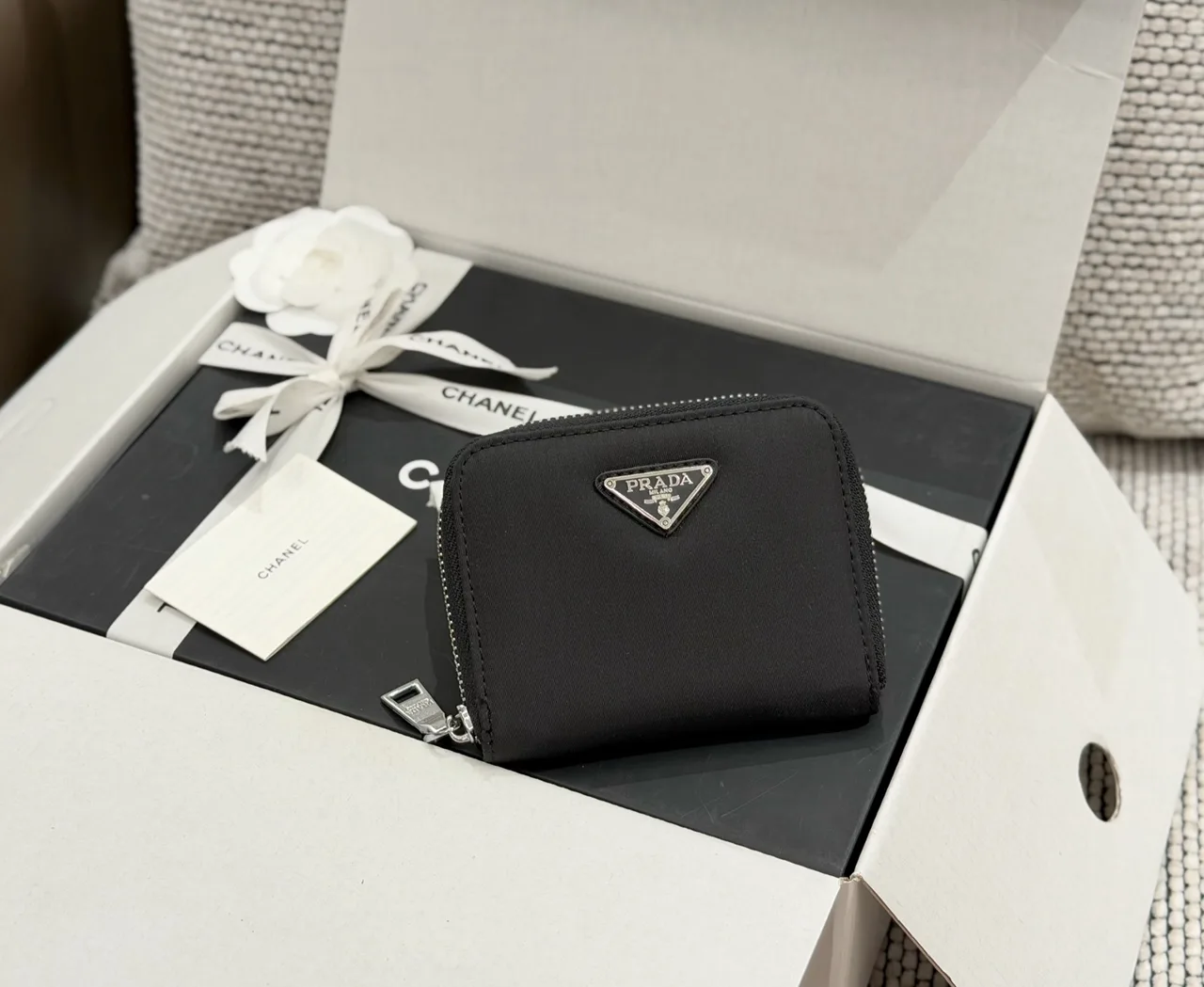 Prada Wallet in Brown & Blue & Black & Grey · view 3