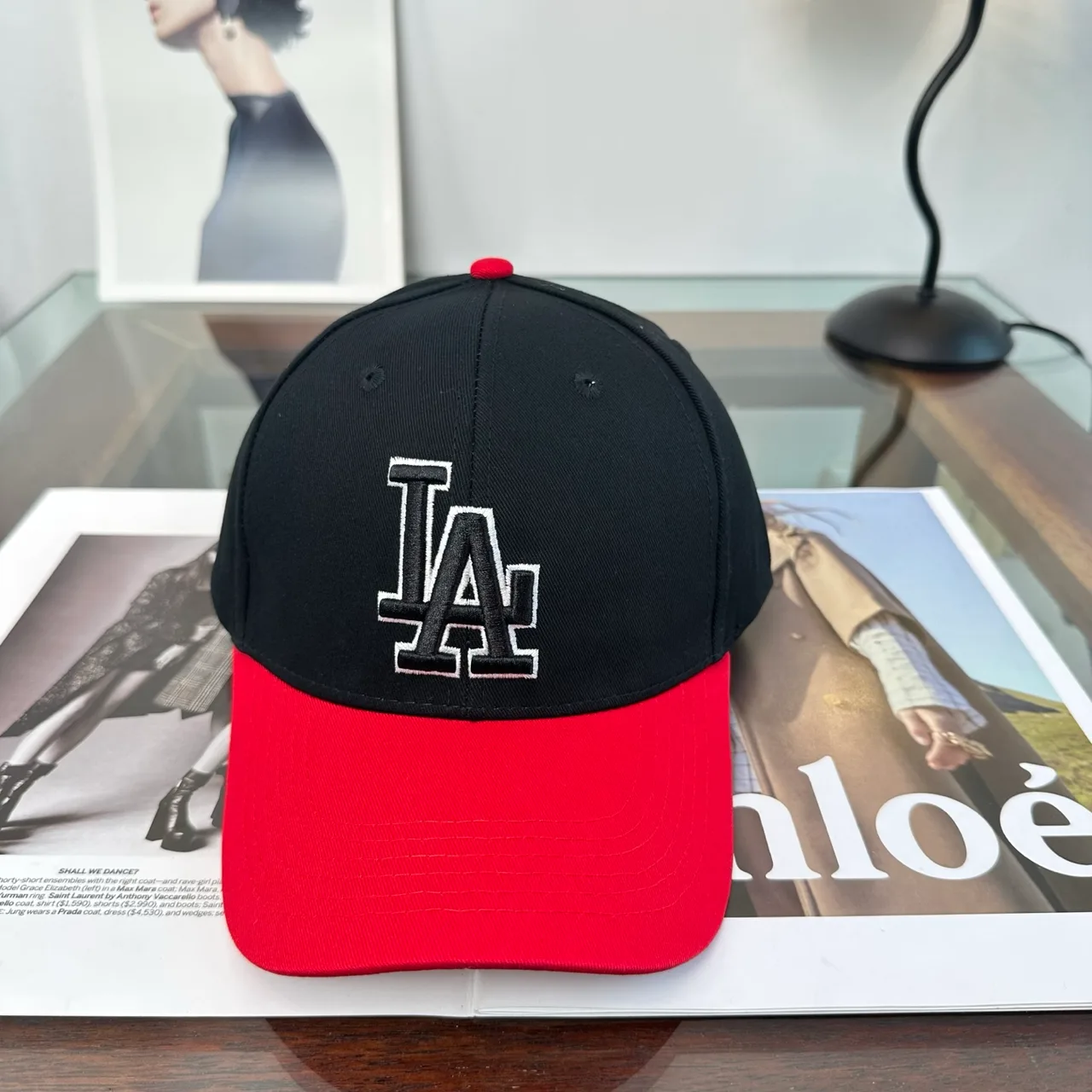 LA Letter Colorblock Baseball Cap in Grey & Brown & Black & Blue · view 2