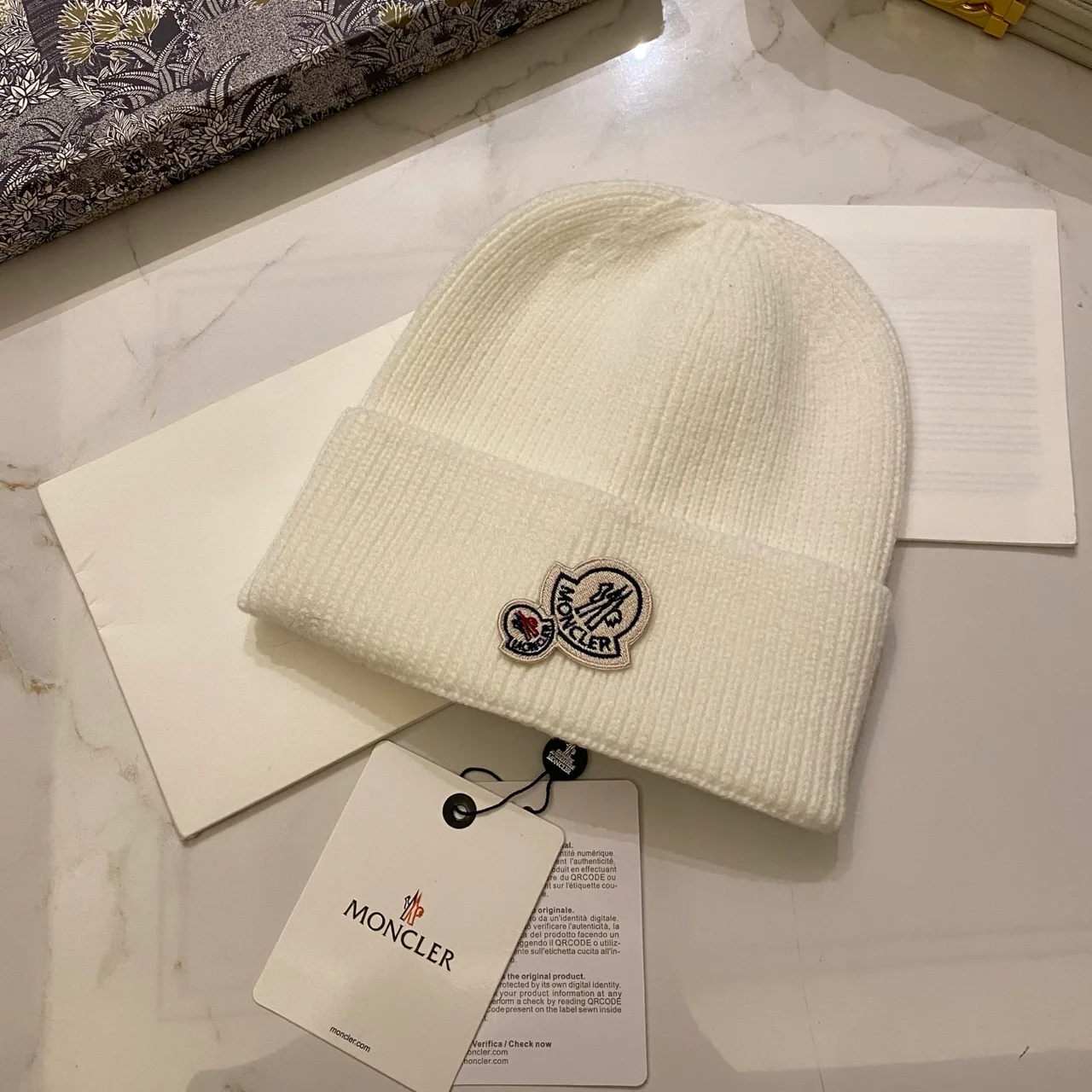 Moncler Beanie in Black & White & Grey & Beige & Brown & Blue & Pink & Burgundy & Orange & Yellow & Red · view 2