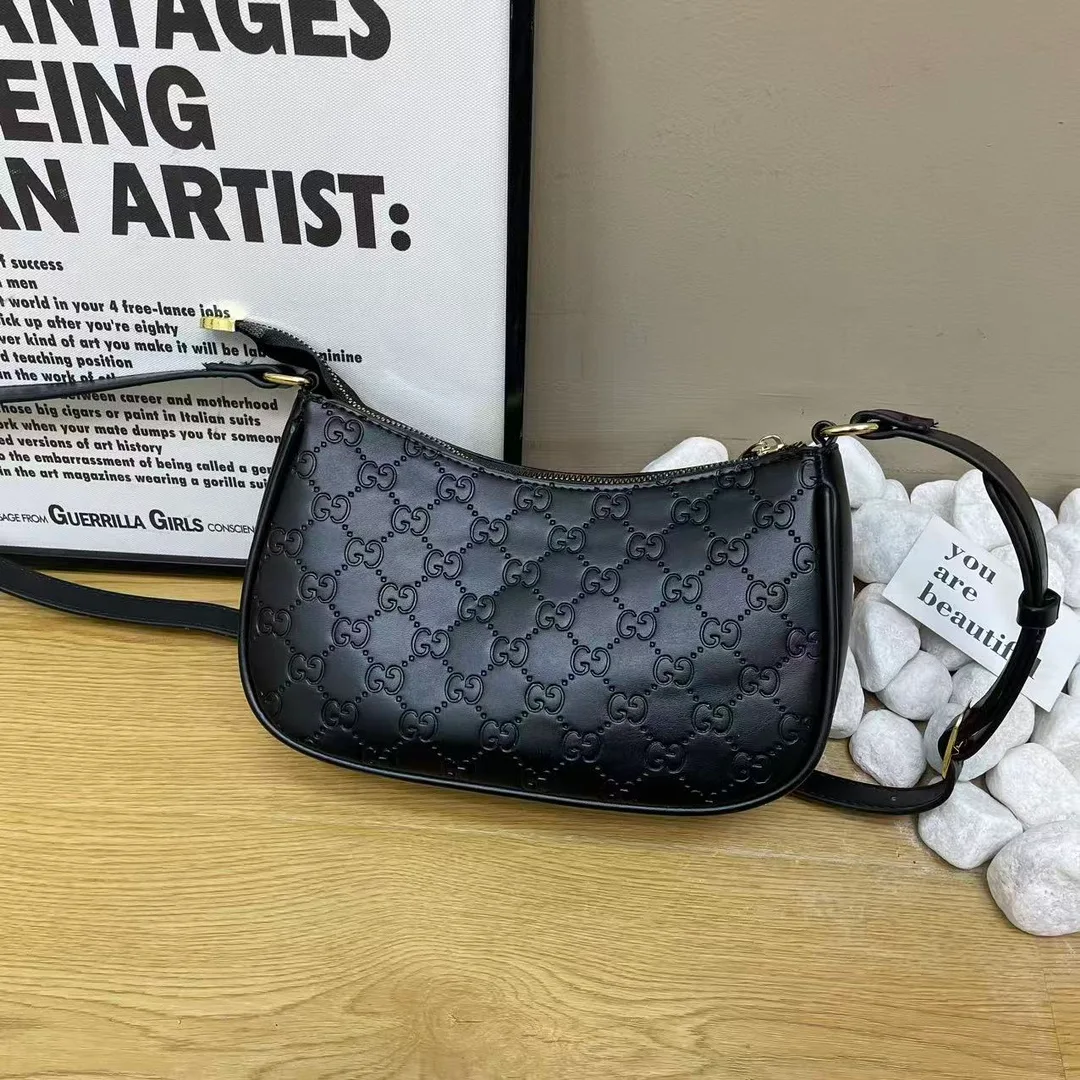 Gucci Web Shoulder Bag in Grey & Beige & Black · view 6