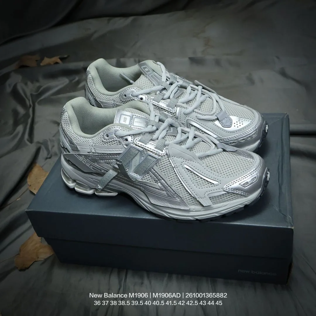 New Balance Panelled Running Sneakers in White & Grey & Black & Green & Beige · view 6