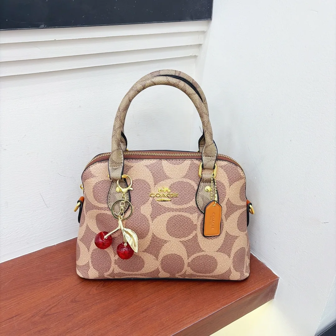 Coach Signature Handbag in Beige & Pink & Black & White & Brown & Grey · view 5