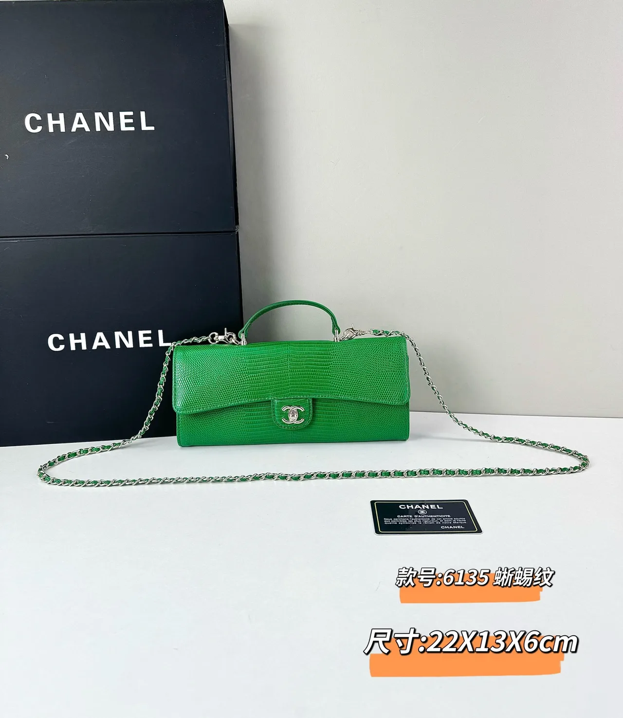 Chanel Chain Flap Wallet in Green · view 1
