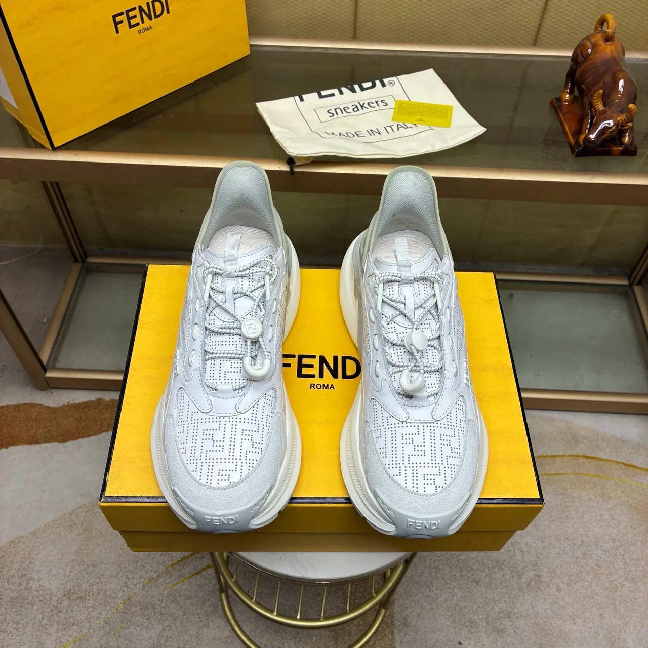 Fendi FF-Panel Sneakers in Black & White · view 2