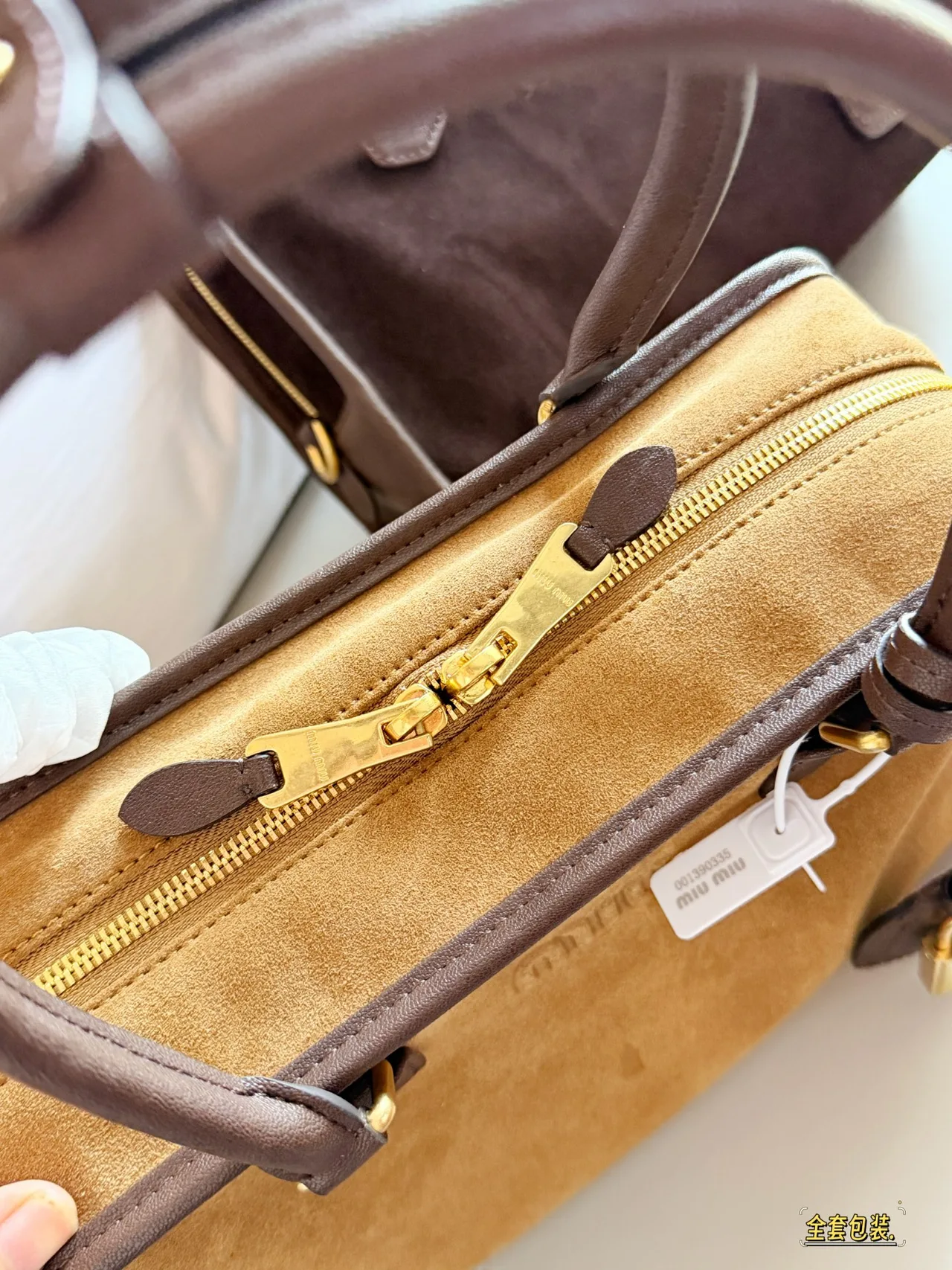 Miu Miu Suede top-handle bag in Brown · view 3