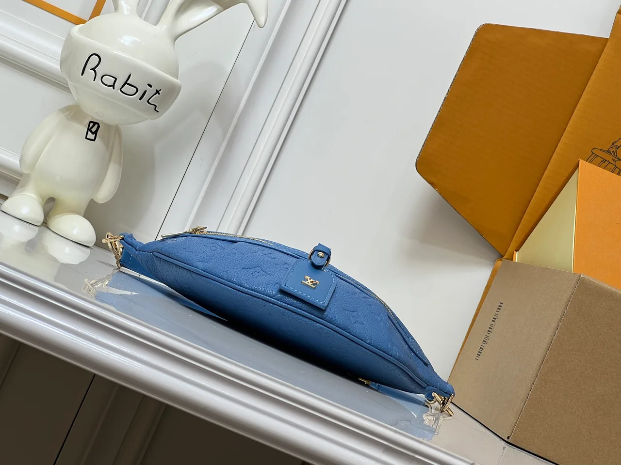 Louis Vuitton Leather Embossed Belt Bag in Blue · view 5
