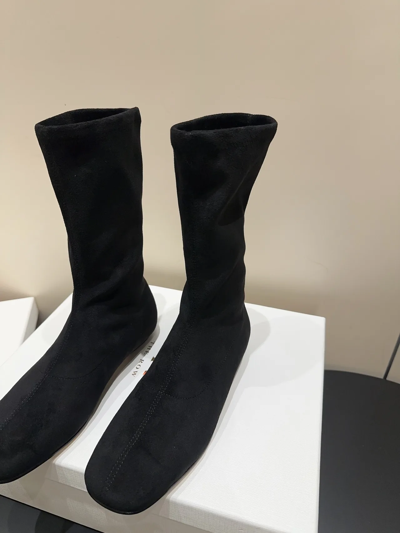 The Row Cowhide Sheepskin Matte Ankle Boots in Black · view 4