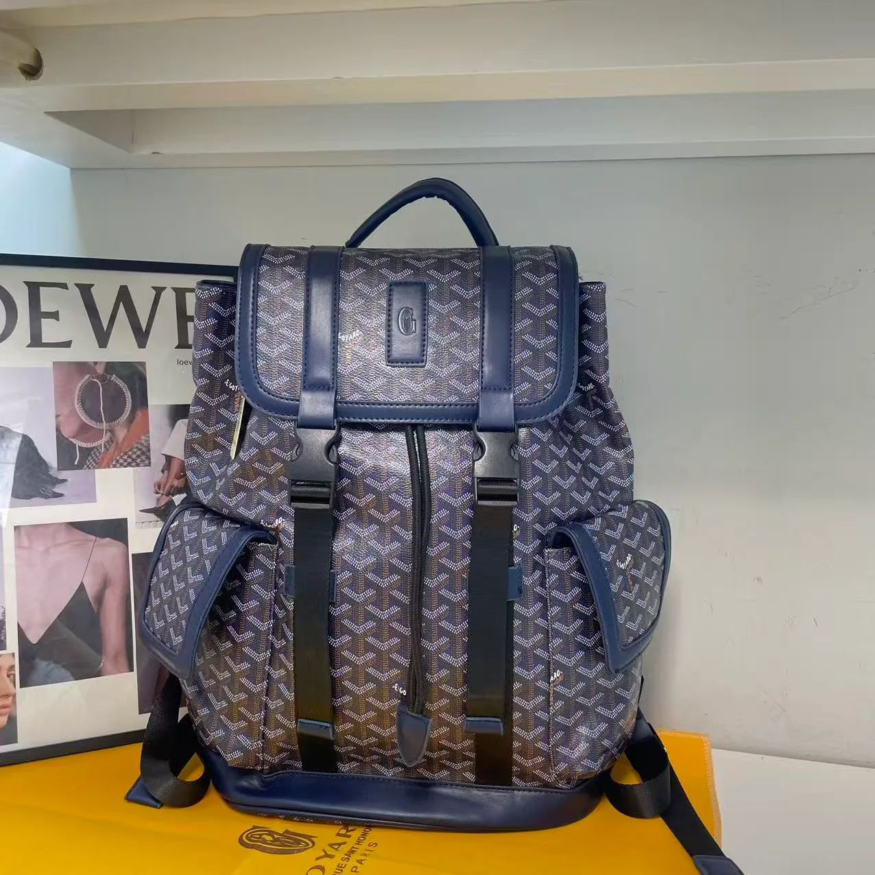Goyard Backpack in Red & Green & Blue & Brown & Grey & Black · view 3