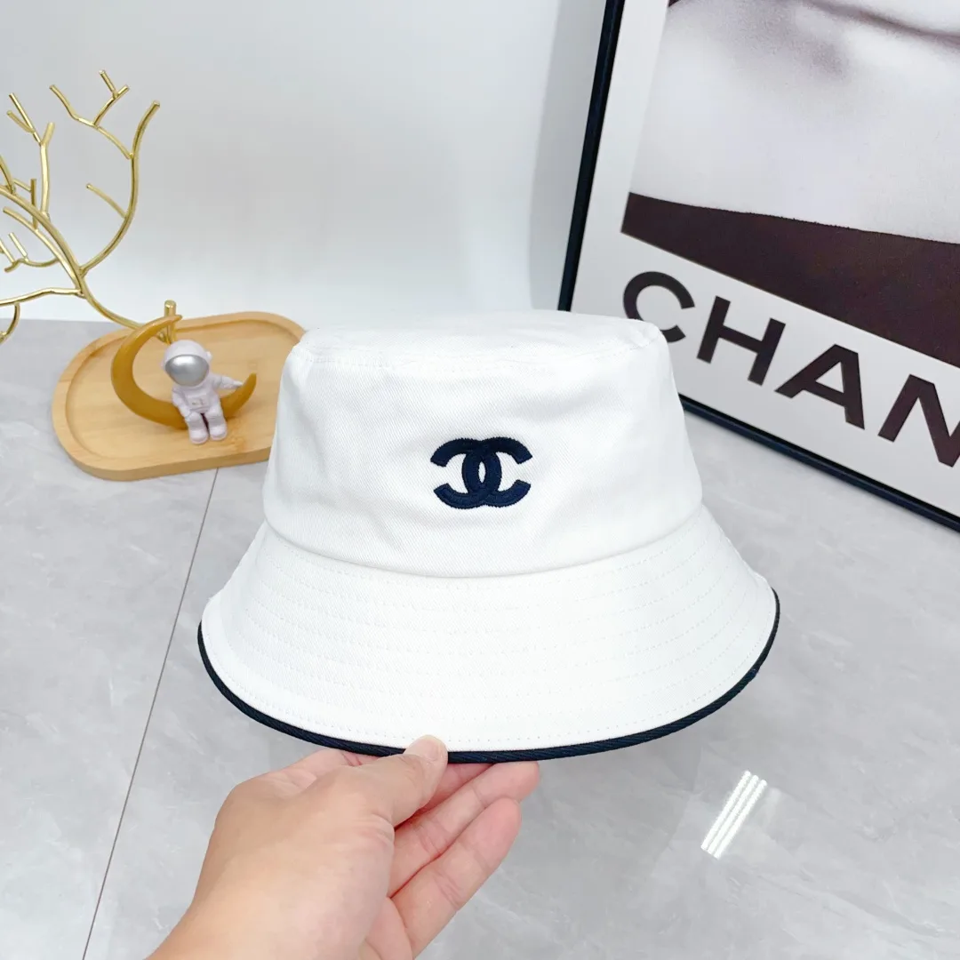 Chanel Bucket Hat in White & Blue & Black · view 6