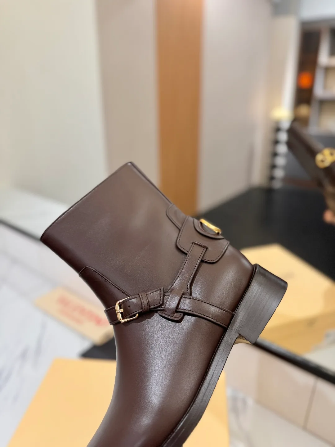 Valentino Calfskin Boots in Brown · view 8