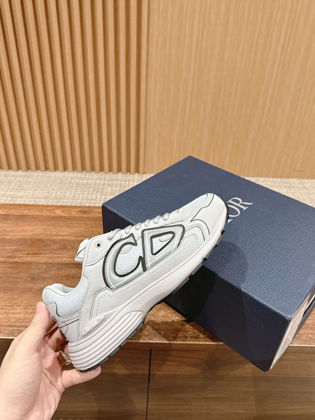 Dior Smooth Sneakers in Grey · view 7