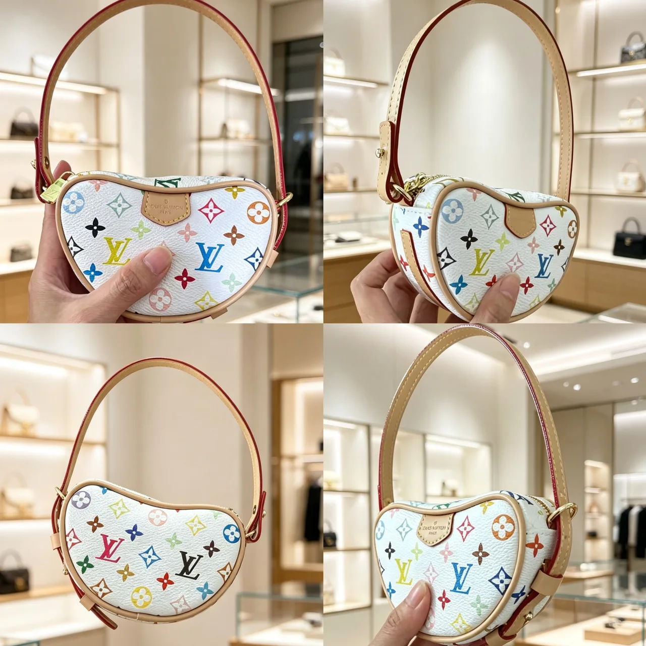 Louis Vuitton Monogram Crescent Bag in Brown & White · view 5