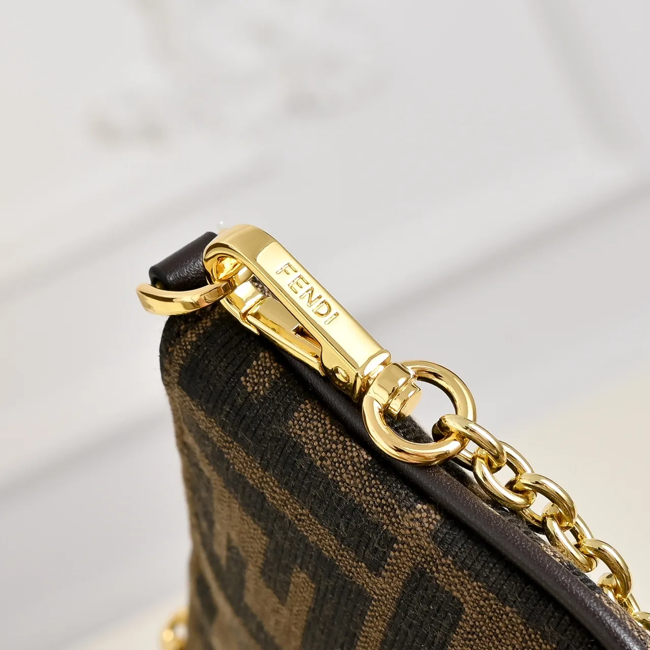 Fendi Chain Pouch in Brown · view 5